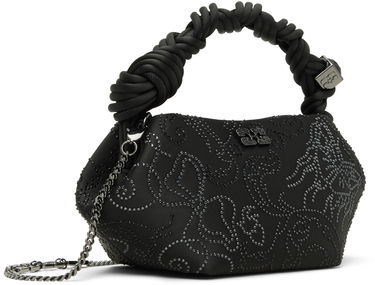 Kabelka GANNI Mini Bou Bag with Braided Handle and Crystal Embellishments Čierna | A7167, 1