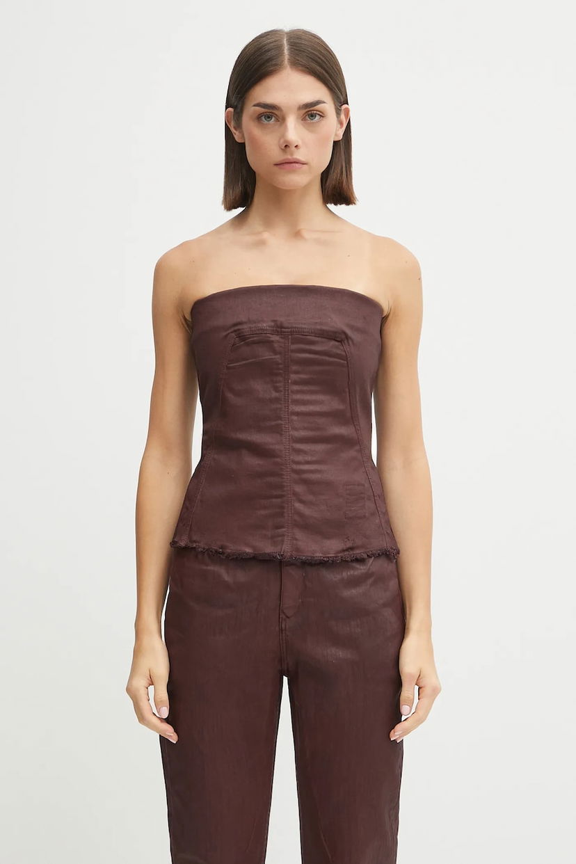 Tielko Rick Owens Rick Owens DRKSHDW Bustier Top Hnedá | DS02E7129.SDSW