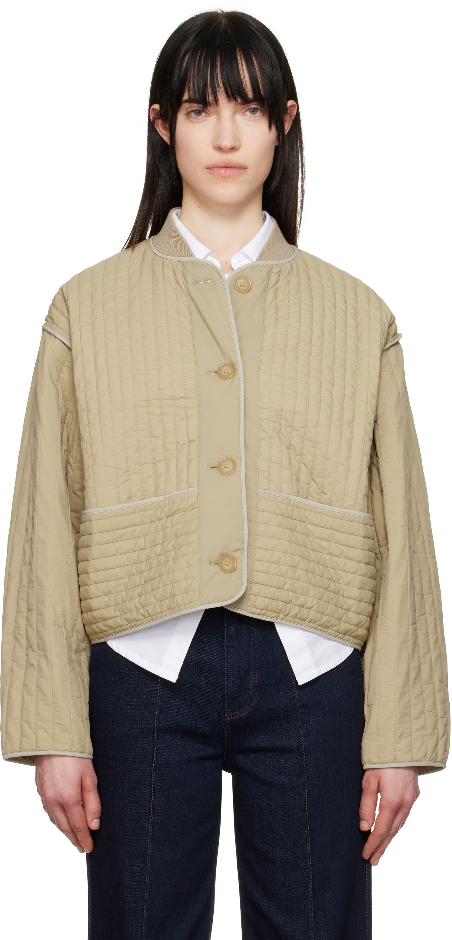 Bomber bunda rag & bone Rag & Bone Marley Quilted Jacket Béžová | WAW25S20146114, 0