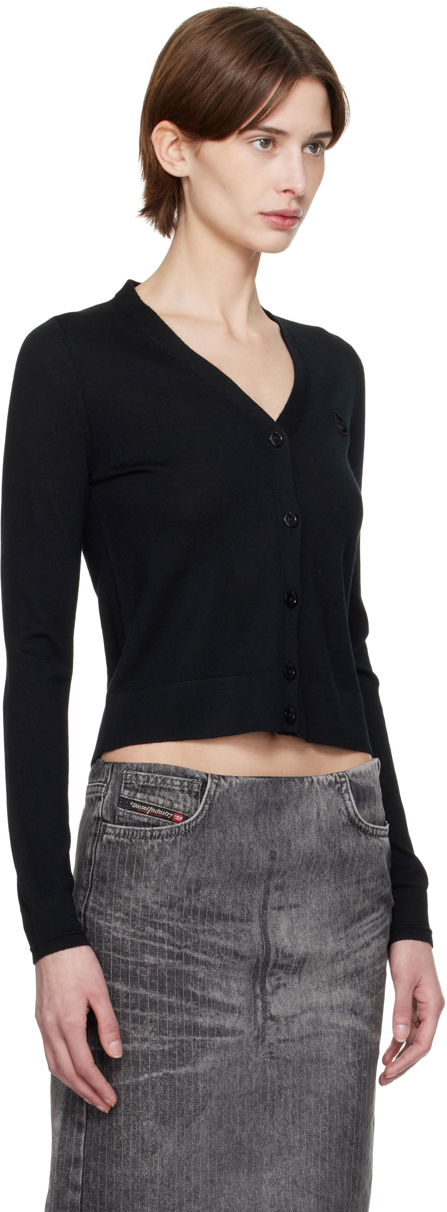 Sveter Diesel M-Alima Cropped Cardigan Čierna | A17499 0DCCH, 1