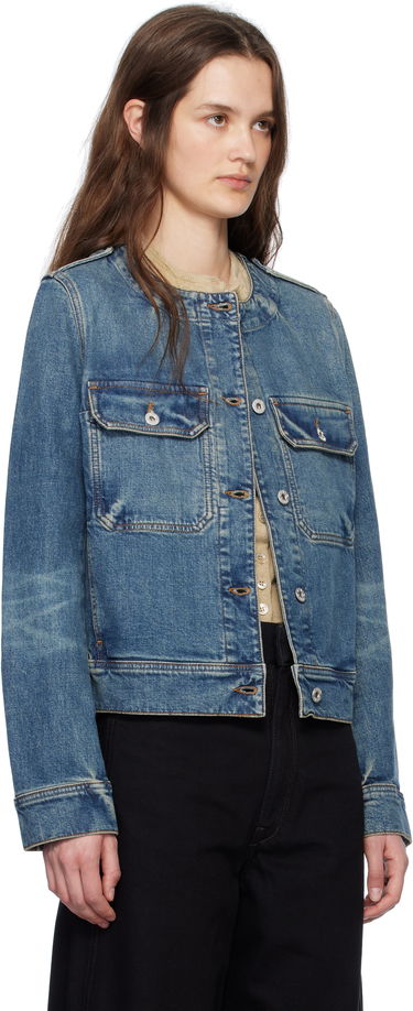 Bunda KENZO Kenzo Paris Collarless Denim Jacket Modrá | FF52DV2506S7, 1