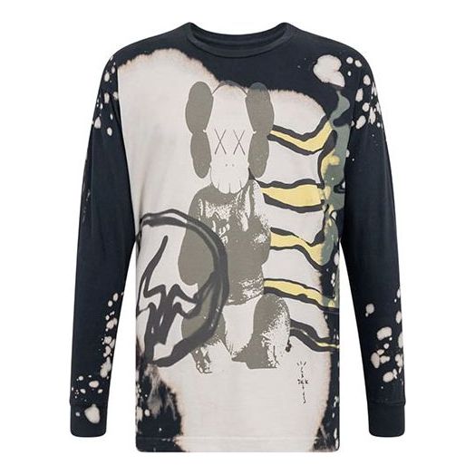 Tričko Cactus Jack by Travis Scott Travis Scott Cactus Jack x Kaws For Fragment Long Sleeve T-Shirt Čierna | CJFN-SS13