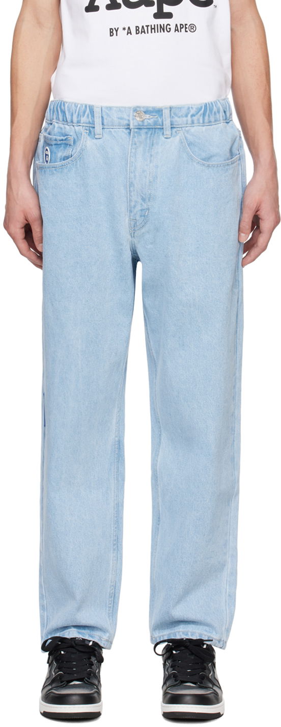 AAPE by A Bathing Ape Moonface Patch Jeans