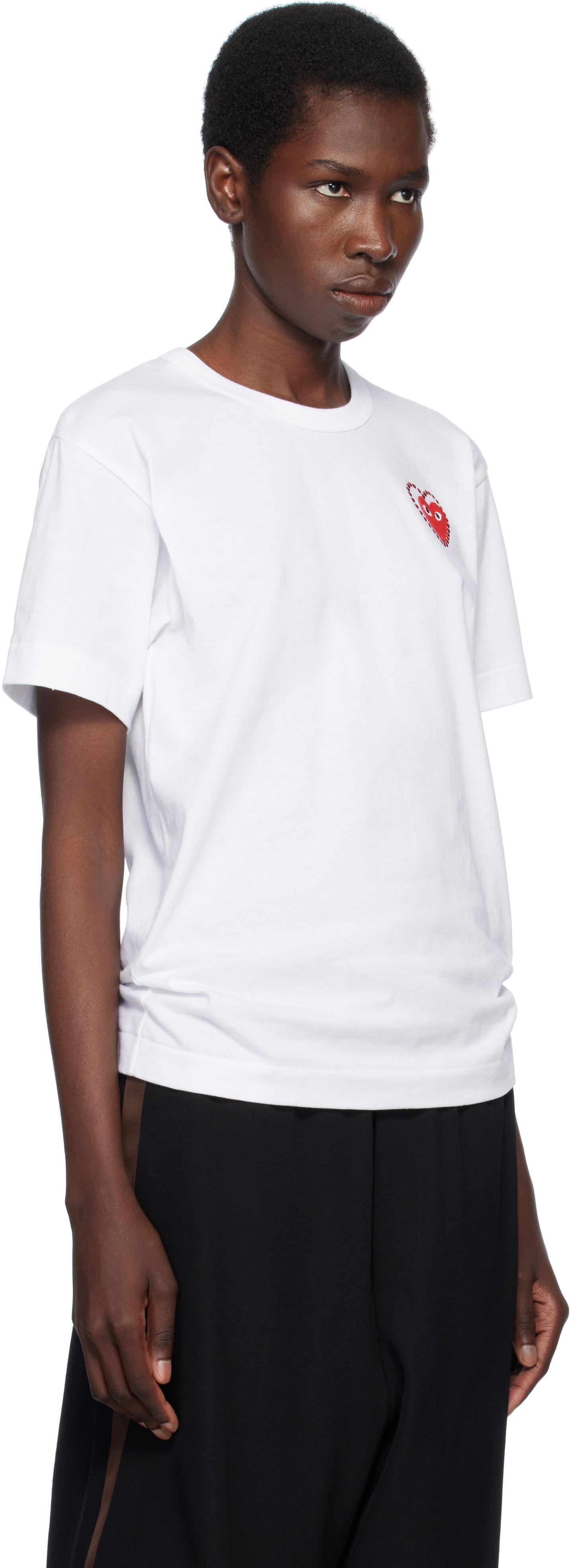 Tričko Comme des Garçons PLAY Metal Stone Emblem Heart T-Shirt Biela | AX-T802-051, 1