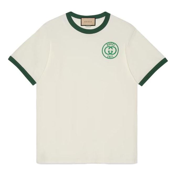 Tričko Gucci Gucci Cotton Jersey T-Shirt with Embroidery Biela | 727694-XJFV8-9088