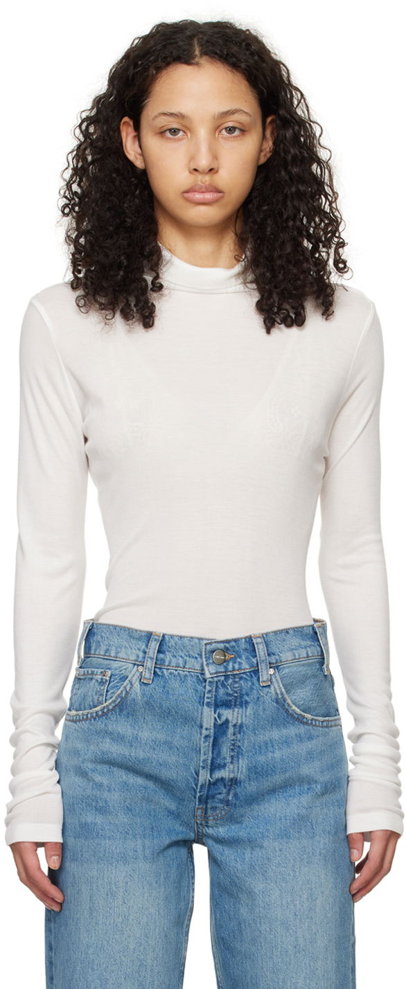 Tričko Anine Bing Slim Fit Turtleneck Top Biela | A-08-2406-100, 0
