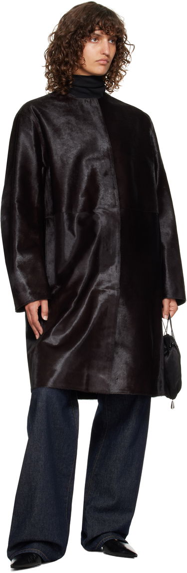 Kabáty Loulou de Saison Loulou de Saison Miller Pony Effect Leather Coat Čierna | MILLER, 3