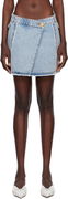 Balmain Asymmetric Denim Miniskirt