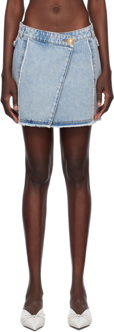 Sukňa Balmain Balmain Asymmetric Denim Miniskirt Modrá | EF0LA535DF75, 0