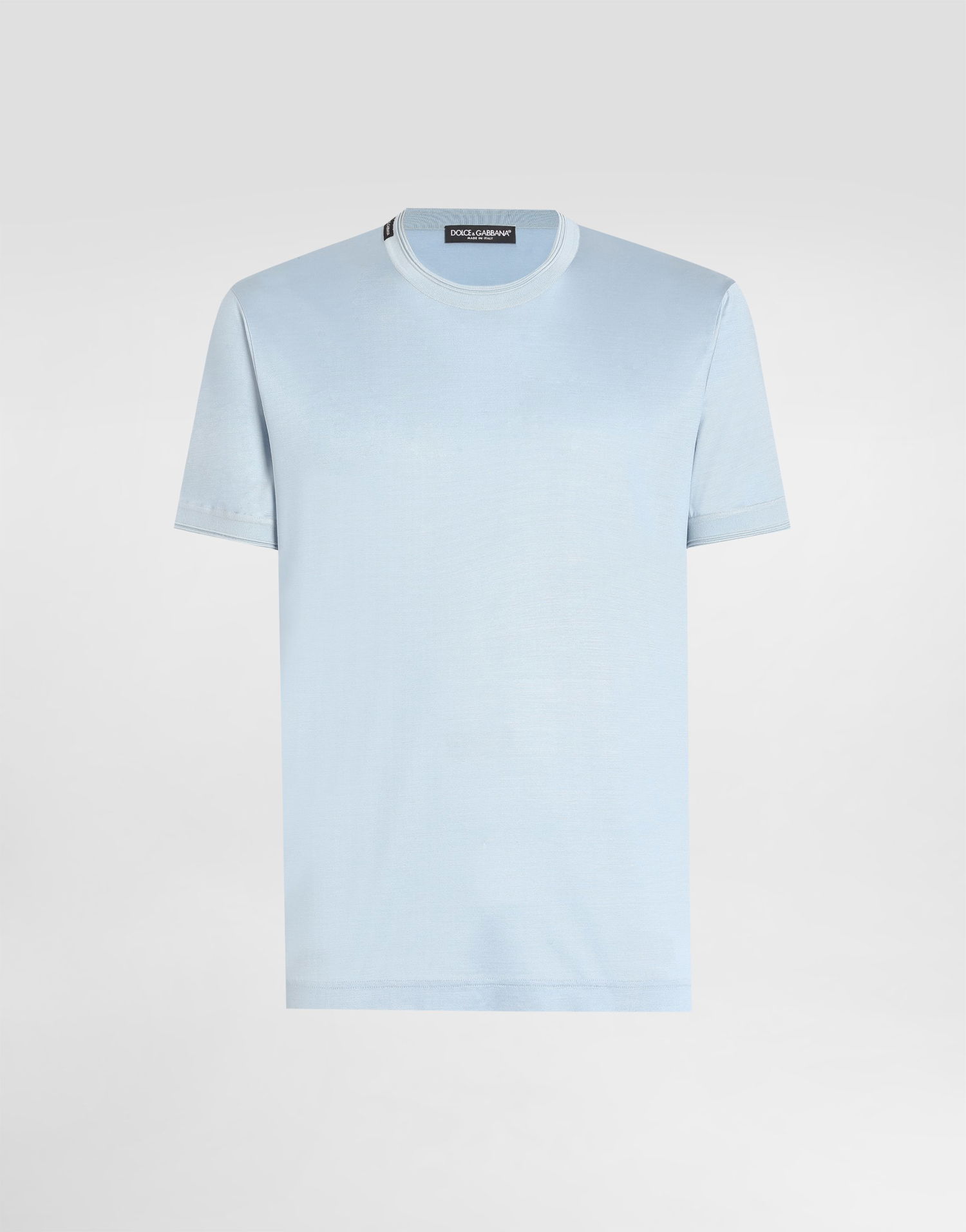 Tričko Dolce & Gabbana Dolce & Gabbana Short-Sleeved Silk T-Shirt Modrá | G8ST1THU7UQB3784, 0