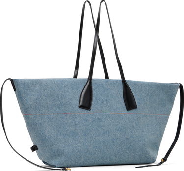 Tote bag Balmain Track Denim Tote Modrá | FN1FI015TDDX, 2