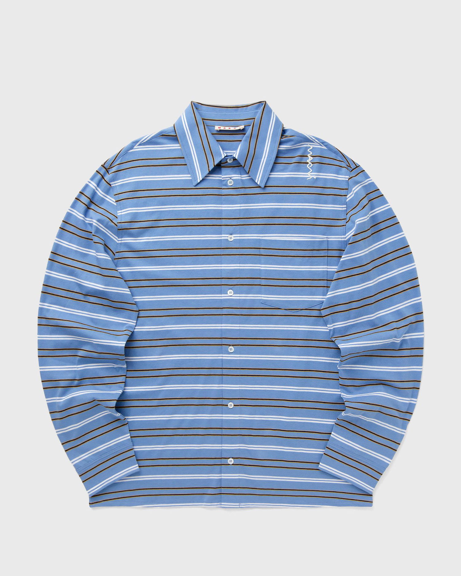 Košeľa Marni Marni Striped Longsleeve Polo Shirt, Size M Modrá | POMU0042S0-STB26, 0