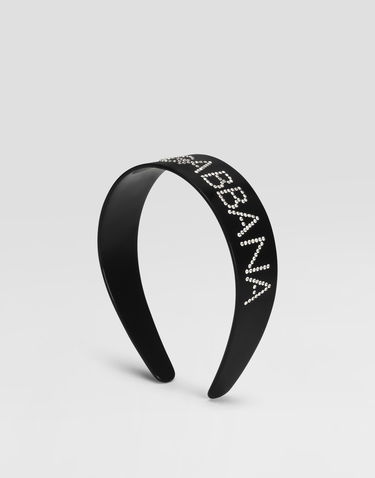 Opasok Dolce & Gabbana Dolce & Gabbana Crystal Embellished PVC Hairband Čierna | WHR2J2W1111N0000, 1