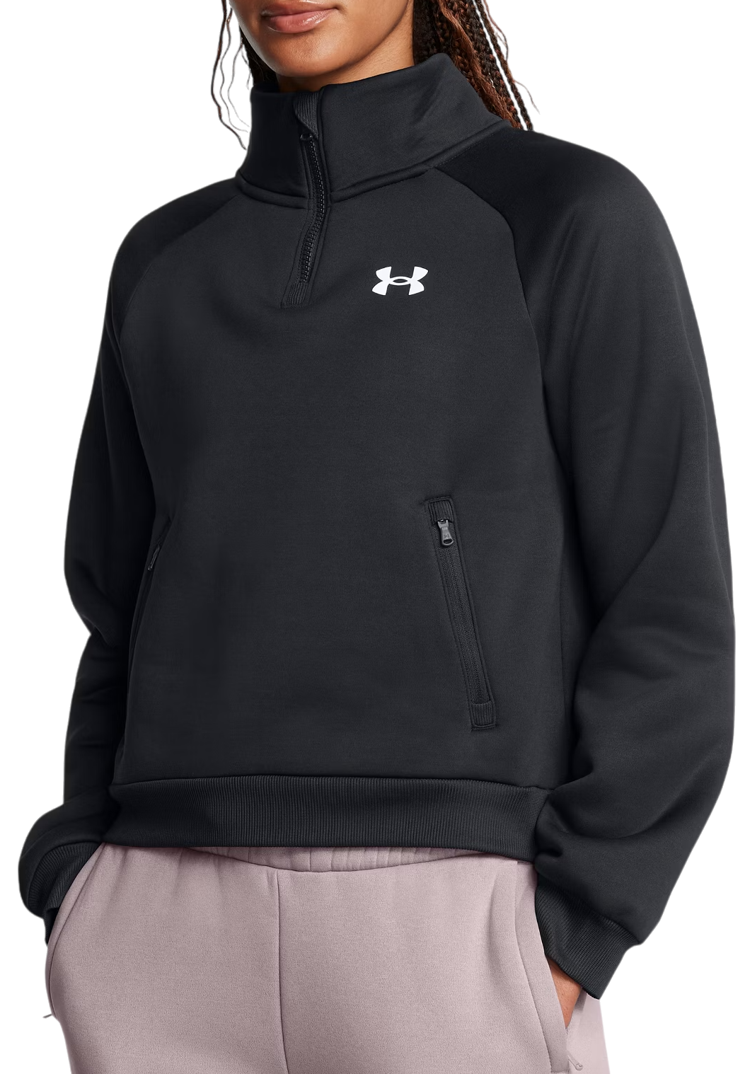 Mikina Under Armour Fleece Pro 1/2 Zip Sweatshirt Čierna | 1386505-001, 0