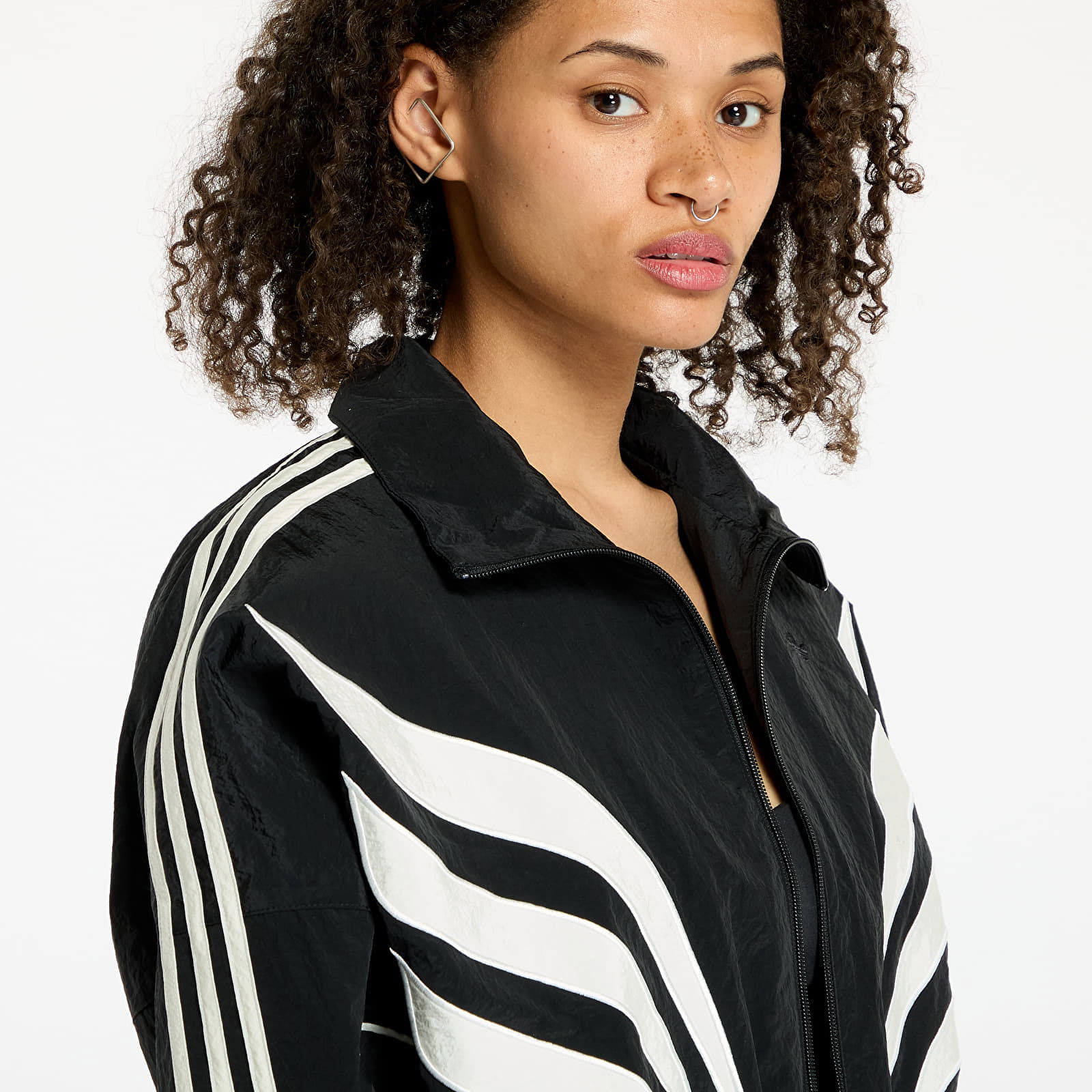 Crop Atlanta Track Top Black