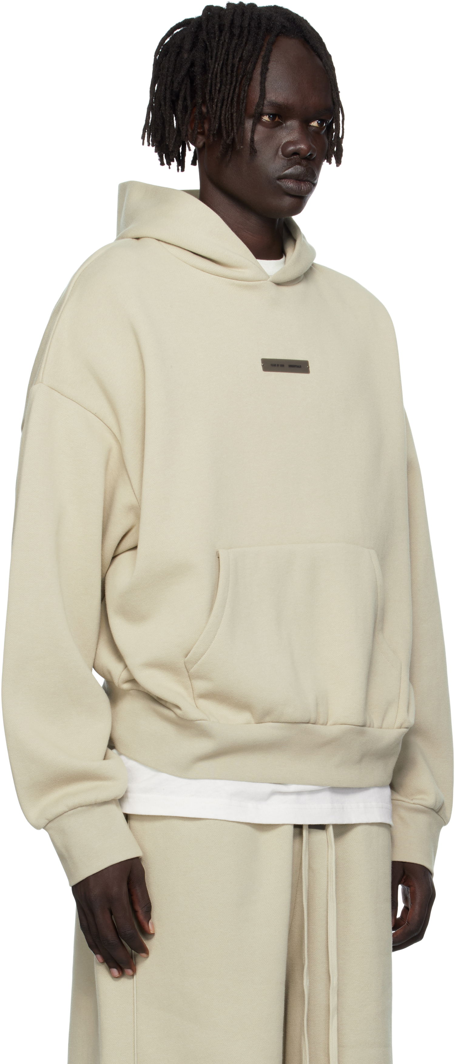 Mikina Fear of God Fear of God ESSENTIALS Classic Fit Fleece Hoodie Béžová | 192SP252056F, 1