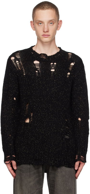 Sveter R13 R13 Distressed Knit Sweater Čierna | R13WY184-Y103B, 0