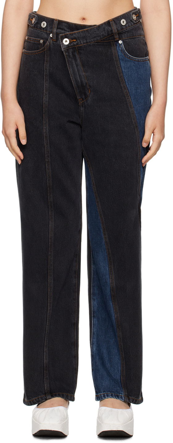 Džínsy Feng Chen Wang Feng Chen Wang Paneled Jeans Modrá | FUF16TR19, 0