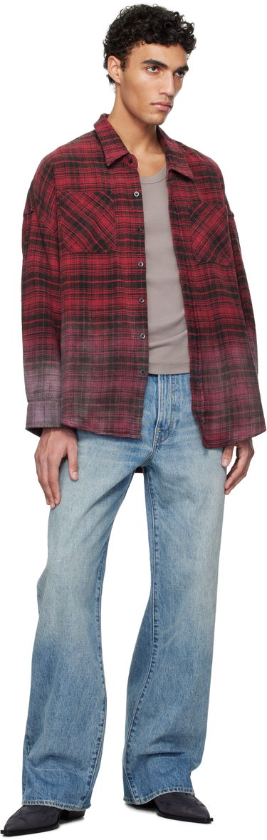 Košeľa R13 R13 Drop Neck Plaid Shirt Červená | R13MR015-R460B, 3
