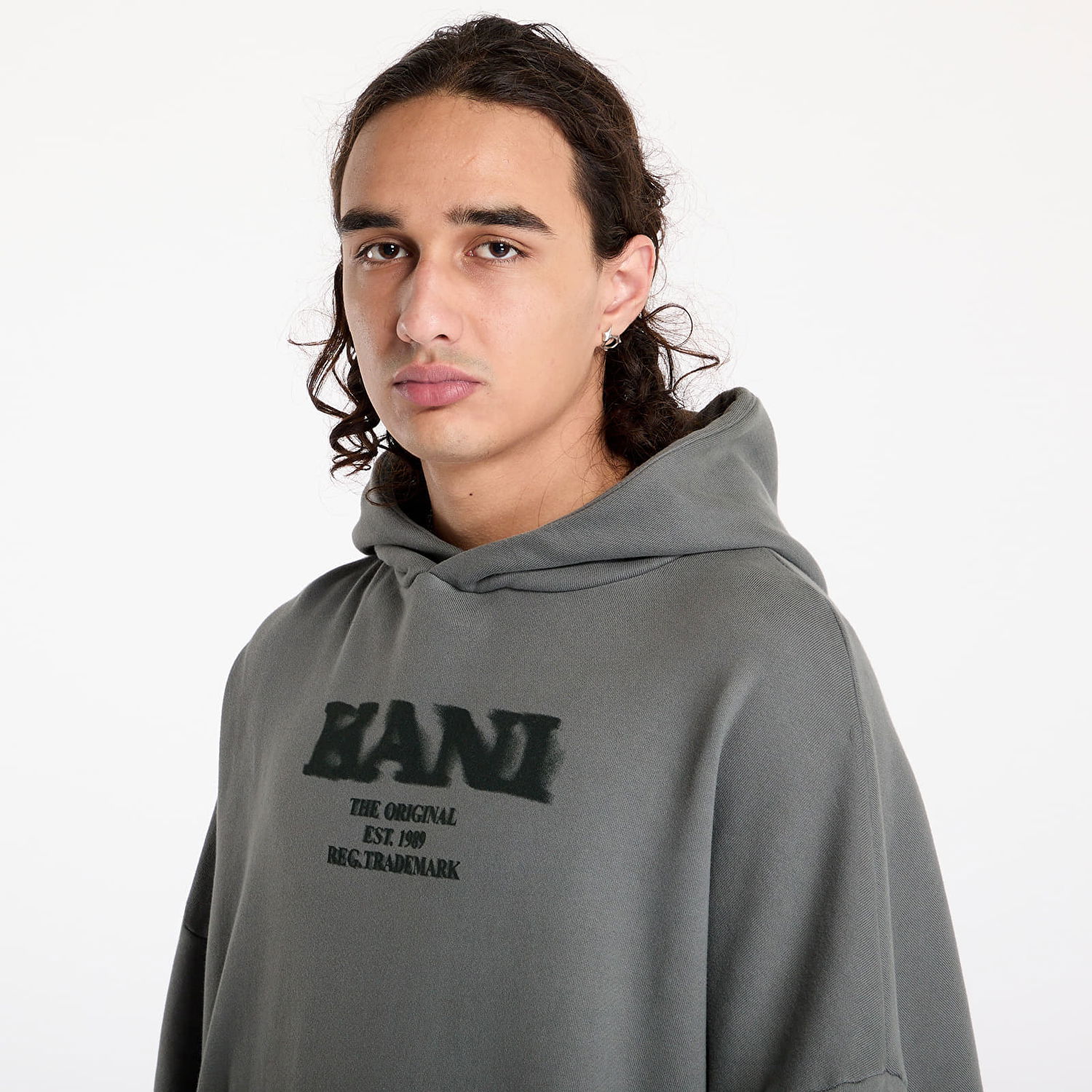 Mikina Karl Kani Sweatshirt Retro Sprayed OS Hoodie Anthracite S Šedá | 60210110, 1