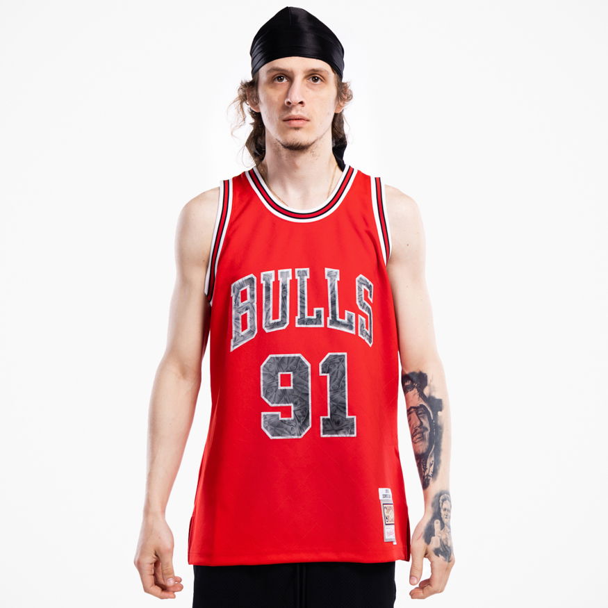 Dres Mitchell & Ness 75th Anniversary Swingman Jersey Dennis Rodman Chicago Bulls Červená | SMJY1202-CBU97DRDRED1, 0