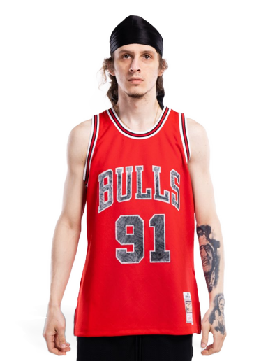 Dres Mitchell & Ness 75th Anniversary Swingman Jersey Dennis Rodman Chicago Bulls Červená | SMJY1202-CBU97DRDRED1