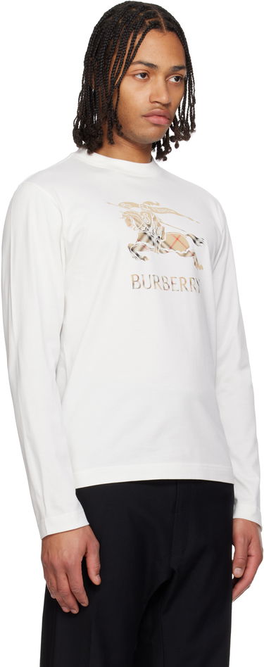 Tričko Burberry EKD Long Sleeve T-shirt Biela | 8121955, 1