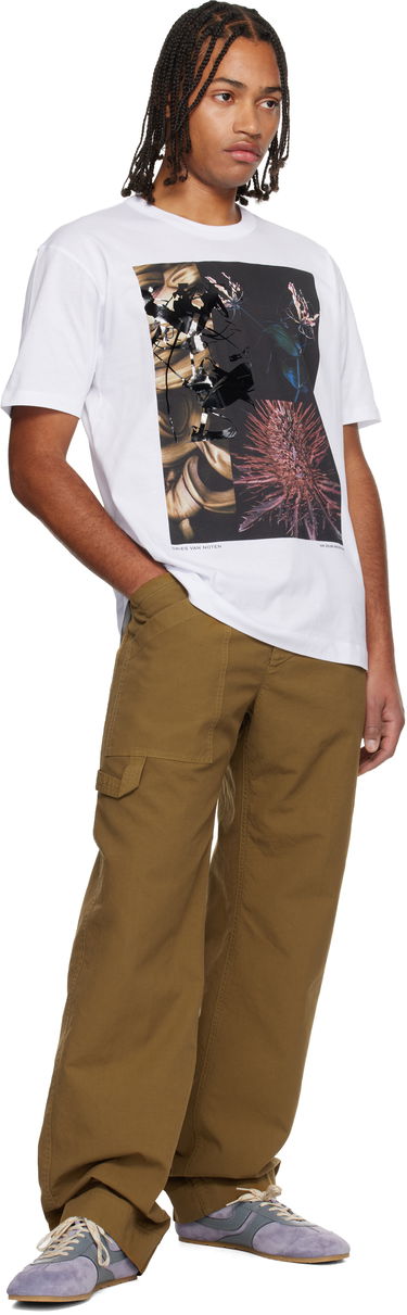 Tričko Dries Van Noten AW 25/26 Abstract Floral Collage Print T-shirt Biela | 252-021110-2600, 3