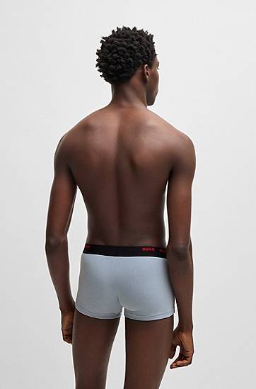 Boxerky BOSS HUGO Stretch-Cotton Trunks with Logo Waistbands, 5-Pack Rôznofarebný | 50532619, 1