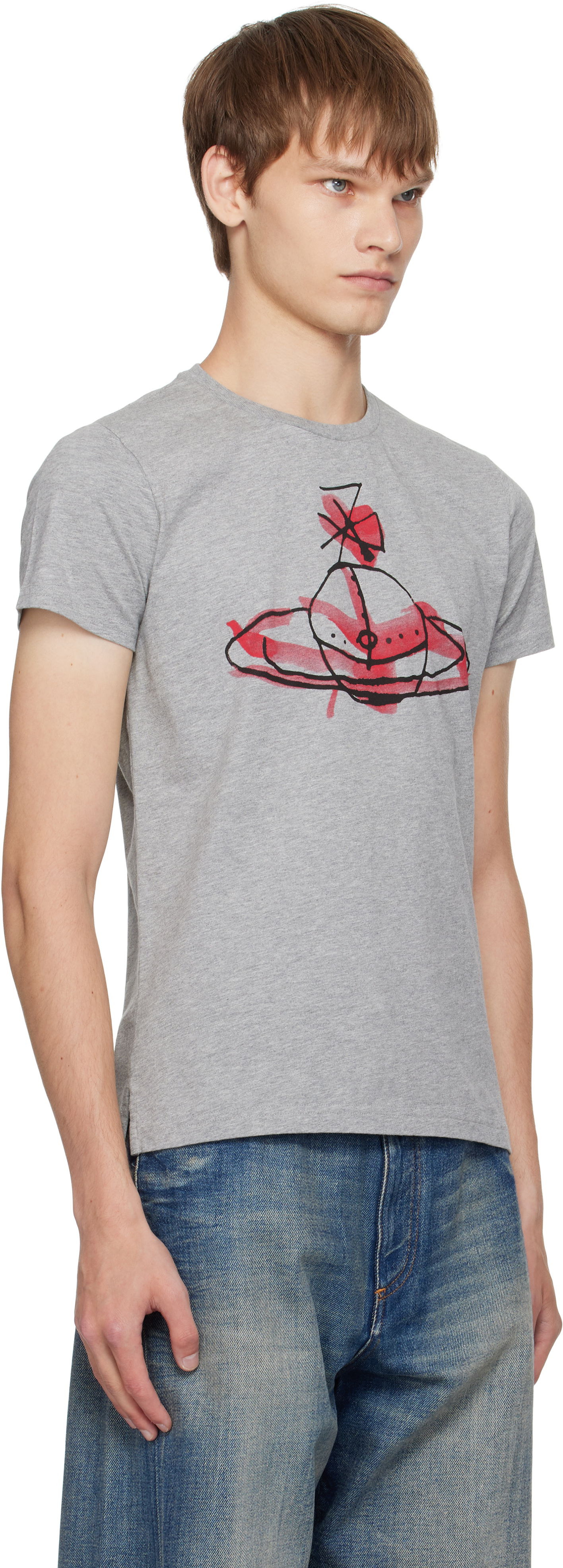 Tričko Vivienne Westwood Vivienne Westwood Drawn Orb T-Shirt Šedá | 3G01003X-J001M-, 1