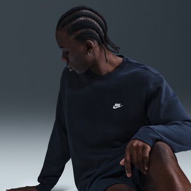 Mikina Nike Nike Club Fleece Crewneck Sweatshirt Navy | FN3886-451, 4