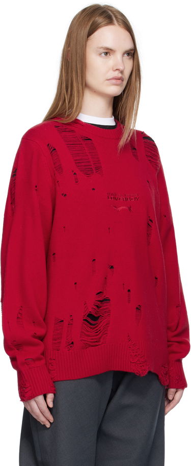 Sveter Charles Jeffrey Loverboy Charles Jeffrey LOVERBOY Distressed Logo Sweater Červená | 52090102, 1