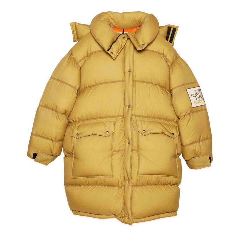 Prešívaná bunda Gucci The North Face x Padded Jacket Khaki Žltá | 671794 XAACY 3277