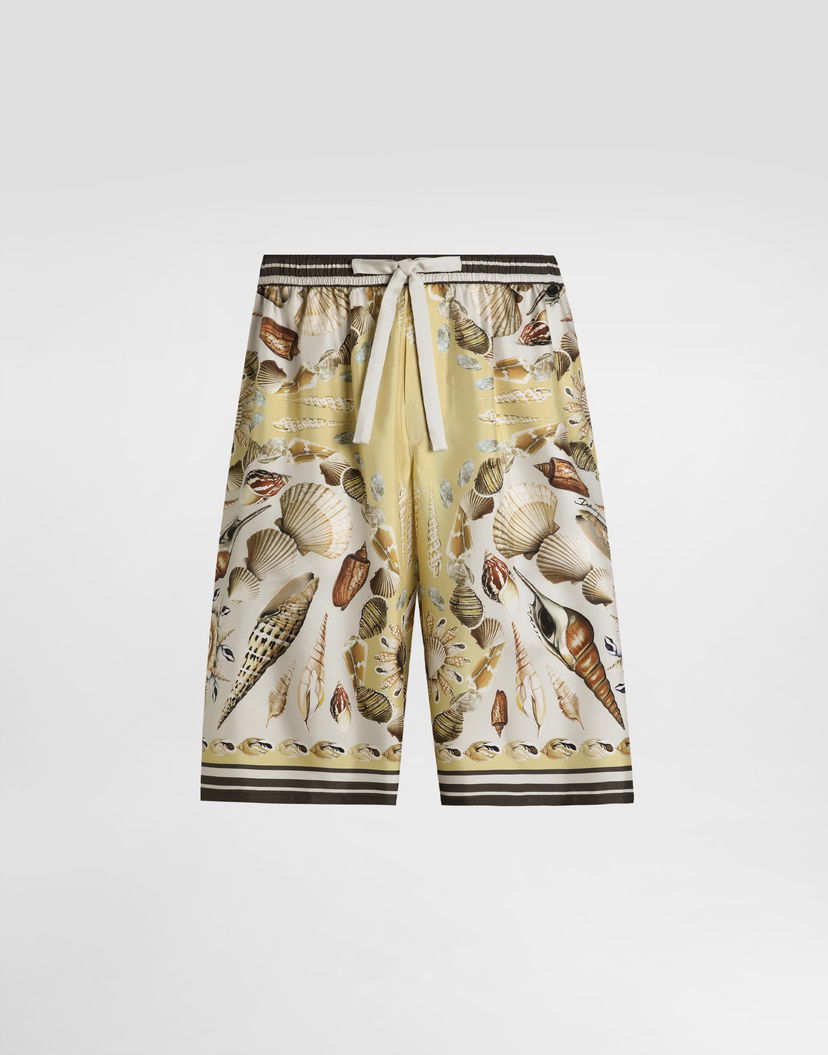 Šortky Dolce & Gabbana Printed Silk Twill Seashell Shorts Rôznofarebný | GV37ATHI1ZGHG5PL