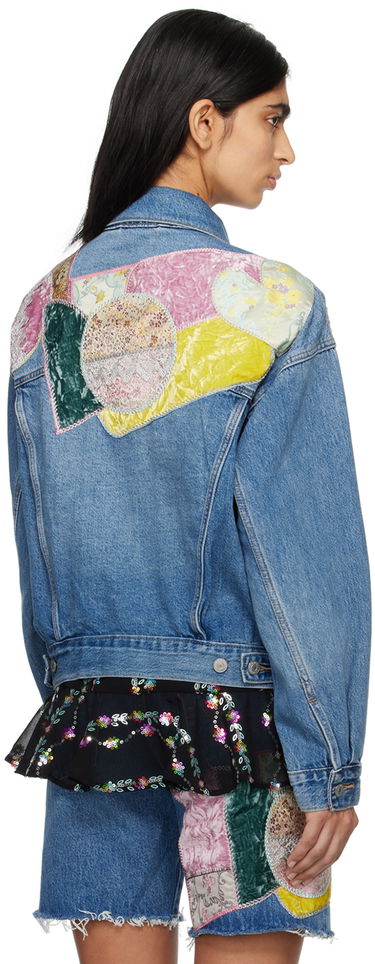 Bunda Anna Sui Patchwork Denim Jacket Modrá | 1224F31, 2