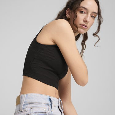 Tielko Puma Women's WARDROBE ESS Cropped Ribbed Tank Top Čierna | 629765_01, 1