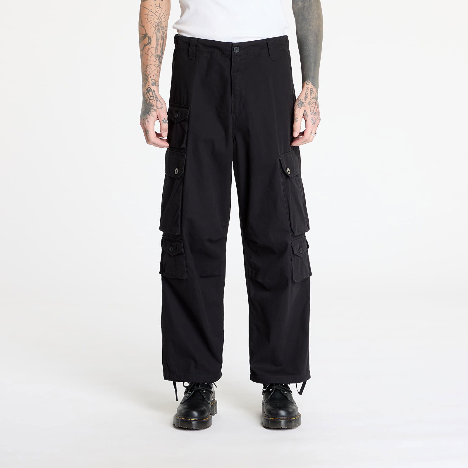 Men's Black Relaxed Fit Cargo Pants