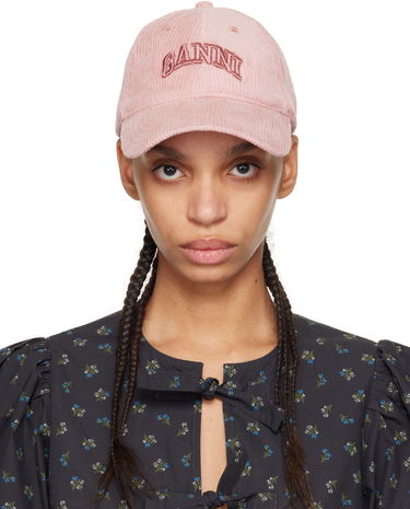 Šiltovka GANNI Ganni Corduroy Baseball Cap Ružová | A6430, 0