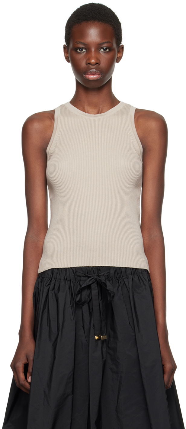 Tielko Max Mara Ribbed Knit Tank Top Béžová | 2429366081600, 0