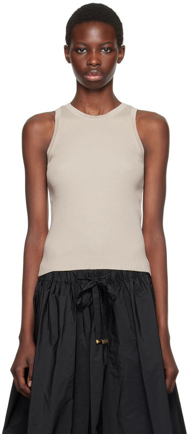 Tielko Max Mara Ribbed Knit Tank Top Béžová | 2429366081600, 0