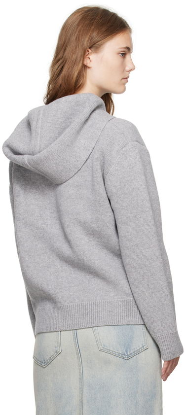 Mikina We11done We11done Embroidered-Logo Zip-Up Hoodie Šedá | WD-KJ2-24-605-W-GY, 2