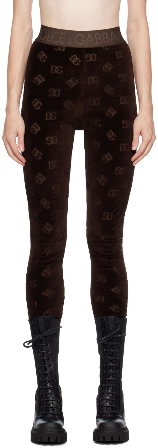 Brown Monogram Leggings