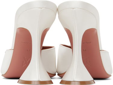 Tenisky a topánky Amina Muaddi Sculptural Heel Leather Mules Biela | BEGUM MULE CL SATIN, 1