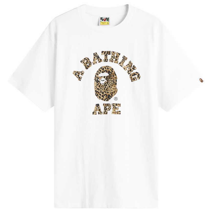 Tričko BAPE Wild Leopard College T-Shirt Biela | 001TEL801039M-WBE
