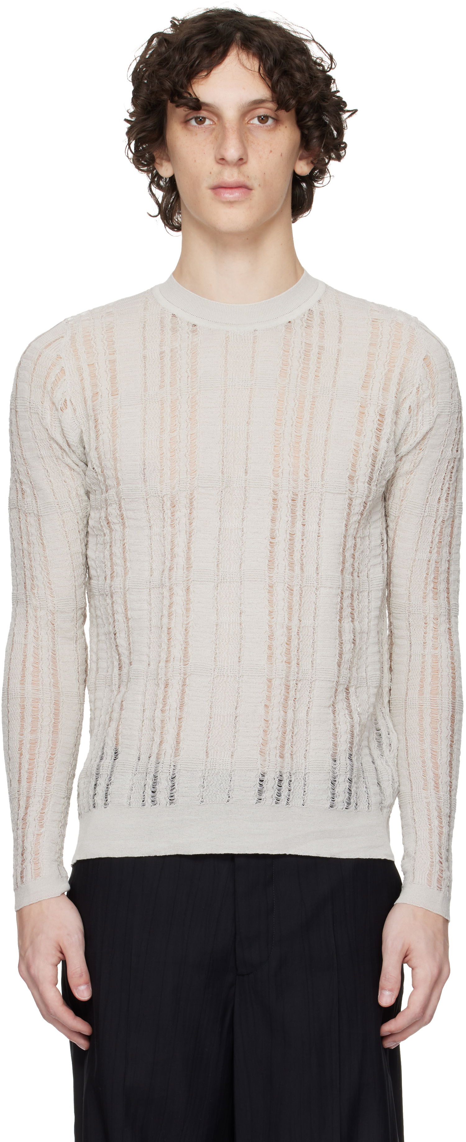 Sveter OUR LEGACY OUR LEGACY Formal Distressed Sweater Šedá | M2253FL, 0