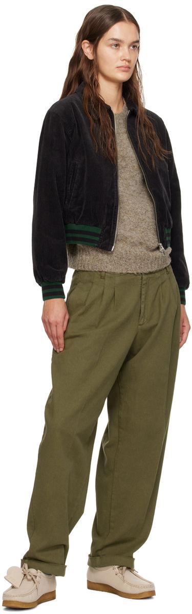 Nohavice YMC YMC Keaton Pleated Trousers Zelené | Q4AZG, 3