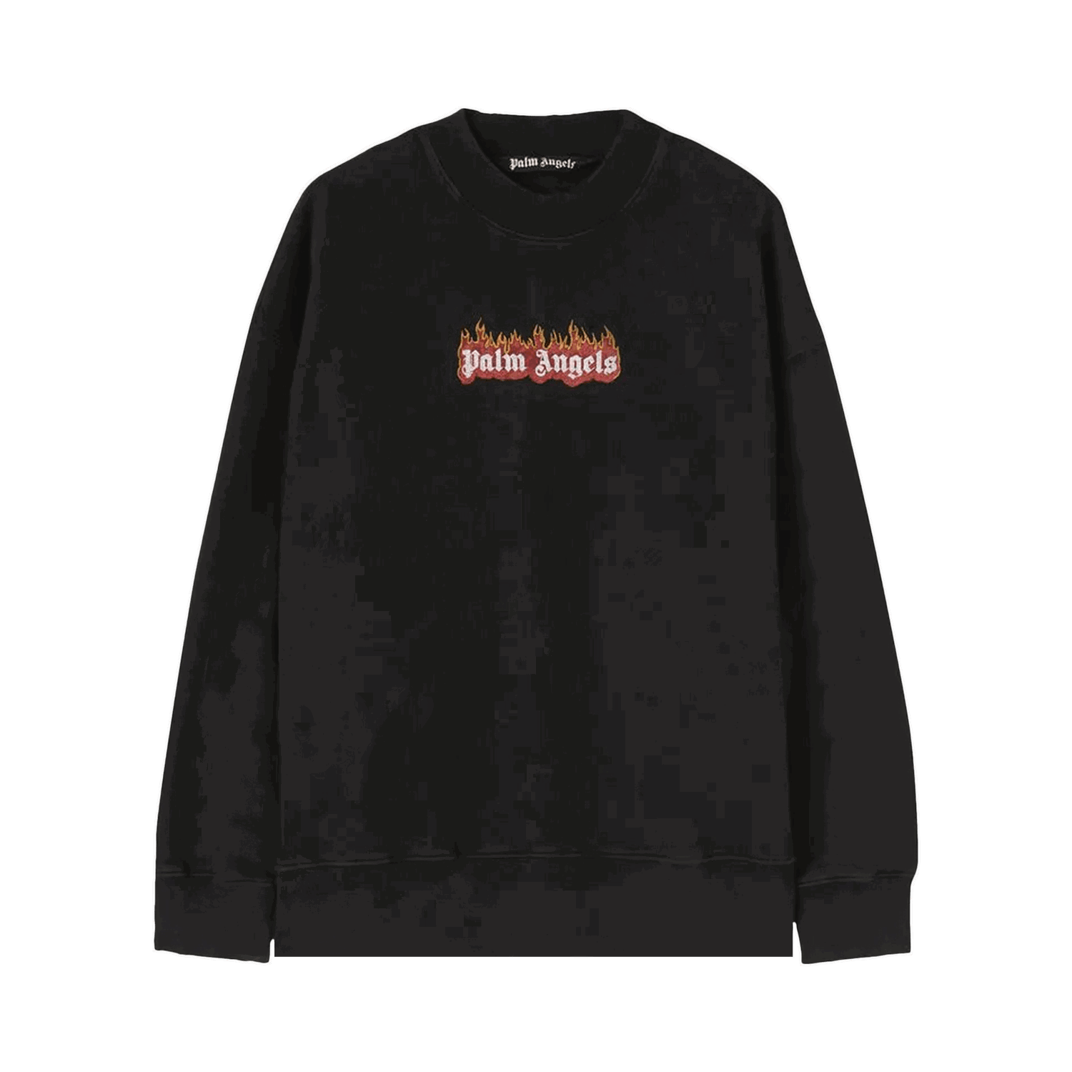 Mikina Palm Angels Burning Logo Crewneck Čierna | PMBA065F22FLE0041001, 0