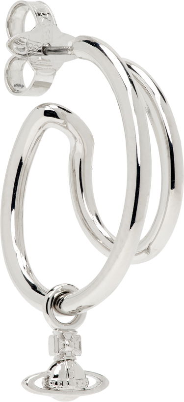 Náušnice Vivienne Westwood Ronda Double Hoop Single Earring with Dangle Charm Metalická | 62030096-02P019-, 1