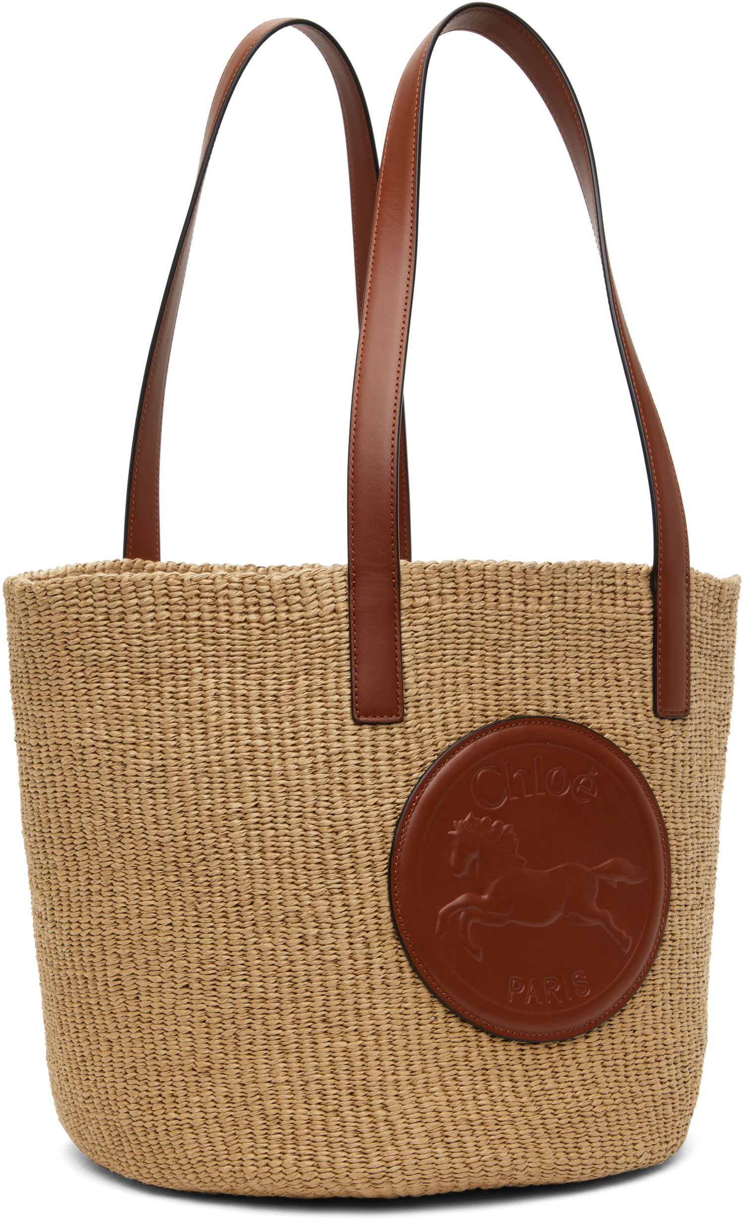 Tote bag CHLOÉ Chloe Horse Medal Basket Tote Béžová | CHC25SS591O82, 1