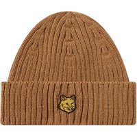 Kulicha MAISON KITSUNÉ Fox Head Patch Ribbed Beanie Béžová | LM06111KT1022-P236, 2